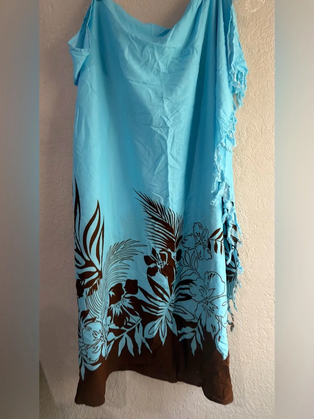 Hawaii  Blue Floral Sarong Wrap one size